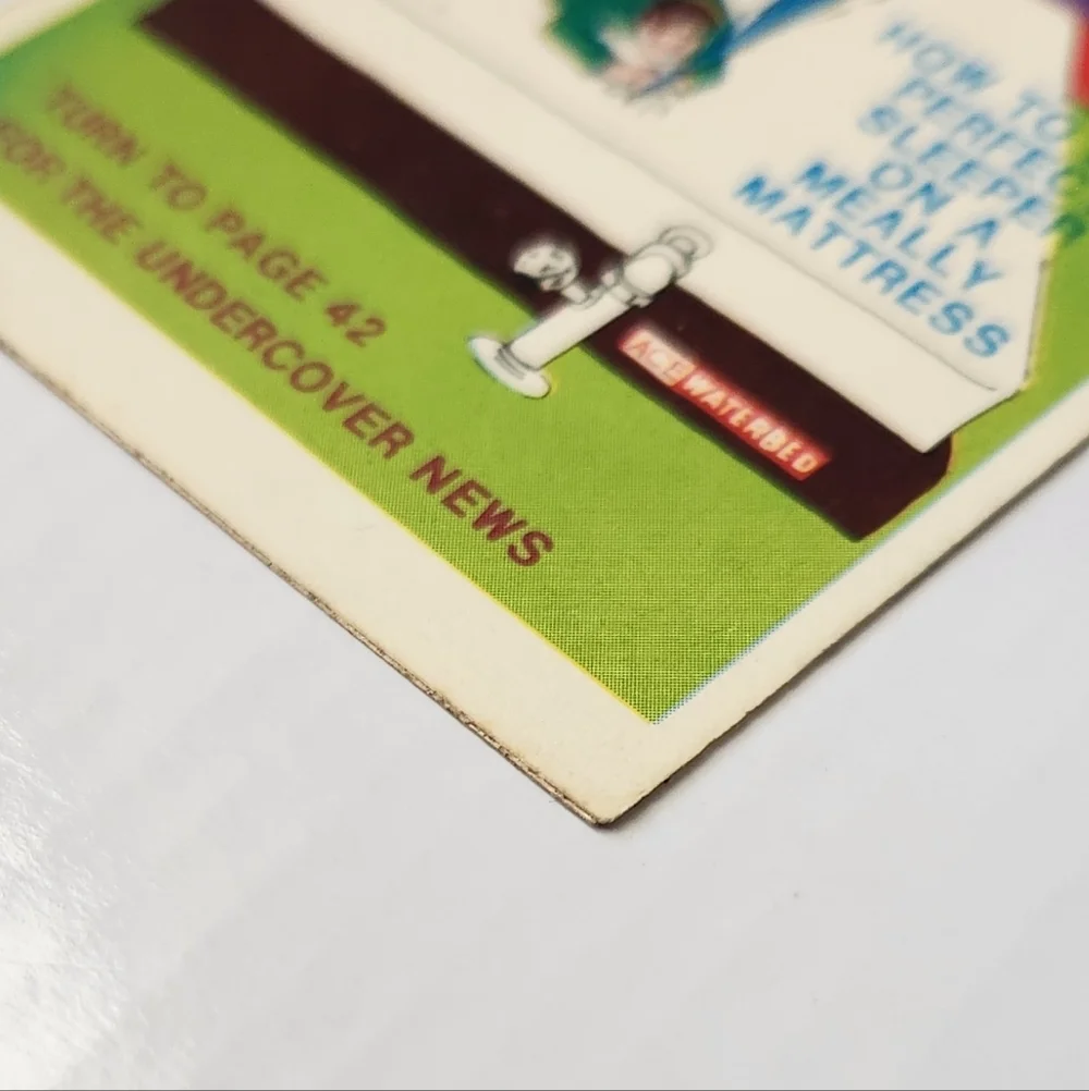 🛌 Vintage 1973 Topps WACKY PACKAGES “Bed Book” Sticker Card trading baseball💦